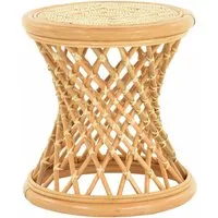 Krines Home Fußhocker Rattan Hocker Sitzhocker Rattanhocker Blumenhocker Schemel Badhocker, geflochten
