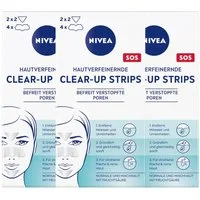 Nivea Gesichtsreinigungstücher Clear-up Strips hautverfeinernd entfernt Mitesser sanft 3 x 6 Strips, 18-tlg., Fruchtsäure