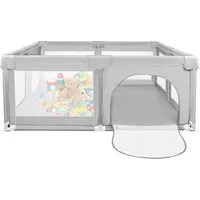 JEOBEST Laufgitter Laufstall Baby 120x120cm Laufstall mit atmungsaktivem Netz