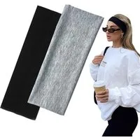 Zaewry Haargummi Yoga Headbands, Elastische Haarbänder, Rutschfest Haarband Damen, 2-tlg.