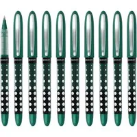 WESTCOTT Tintenroller Grün 10 Stück, Rollerball Pen mit grüner Tinte, 0,5 mm Strichstärke, (Vorteilspack, 10-tlg), transp. Füllstandsanzeige, Kapillartechnologie, ergonomischer Griff