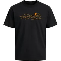 Neverless Oversize-Shirt Herren T-Shirt - Bergkette - Printshirt Oversized Relaxed Fit mit Print