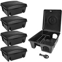 Petigi Lebendfalle 5x Köderstation Mäusefalle Mäusebox Köderbox Rattenbox Nagerstation