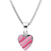 trendor Kette mit Anhänger Kinder-Silber 925 Collier mit Herz-Anhänger