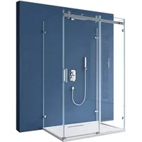 doporro Komplettdusche Duschkabine Duschabtrennung ESG mit Nano Easy-Clean R17-2UK, BxT: 100x75 cm, Einscheibensicherheitsglas (ESG), ebenerdiger Einbau möglich