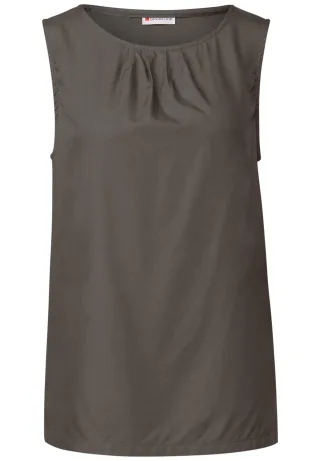 Street One - Blusentop mit Raffung nomad brown - Gr. - 34