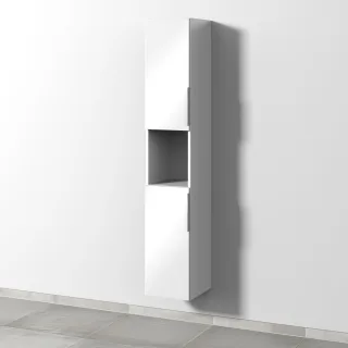 Sanipa 3way Hochschrank mit 2 Türen und 1 offenem Fach, Weiß-Glanz UF11278