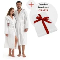 OTTO home Unisex-Bademantel Fenya, 330 g/m², Premium, Hotelbademantel, Morgenmantel, Sauna & Spa, Langform, Veloursfrottier, Kapuze, Gürtel, Reißverschlusstaschen, weich mit GRATIS-Zugabe: 1x Duschtuch 70x140 cm