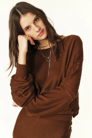 ba&sh - Pullover aus Lochstrick - Jassida braun