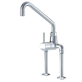 KWC Hebelmischer, Schwenkauslauf Gastro ganzchrom Ausladung 153 Ausladung 300, Anschluss 195mm 24503184000