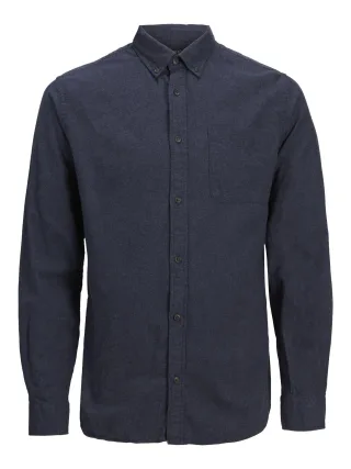 JACK&JONES - JJECLASSIC MELANGE SHIRT LS NOOS navy blazer - Gr. - S