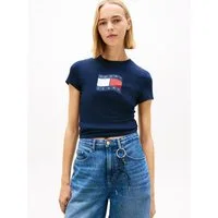Tommy Jeans T-Shirt TJW SLIM WAVY FLAG TEE EXT mit Rundhalsausschnitt
