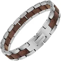 Holzwerk Edelstahlarmband Designer Holz Armband, Armkette Gliederarmband, Holz Unikate inkl. Armbandkürzer, ideal als Geschenk