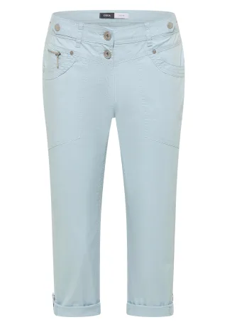 CECIL - 3/4 Mid Waist Casual Fit Hose mit Turn Up diamond blue - Gr. - 3