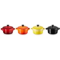 LE CREUSET Snackschale Mini Cocottes, je 200 ml, 10 x 5 cm, Steinzeug, (Set, 4-tlg), 79212105129100