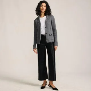 Baumwoll-Blazer DRIFTER, Damen,  Grau, Baumwolle, by Lands' End