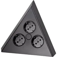 Thebo Eck-Steckdose ST 3007/ C schwarz matt Dreiecksteckdose Mehrfachsteckdose
