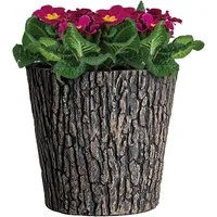 PROREGAL® Blumentopf Blumentopf Übertopf Holzoptik Ø 30cm, Pflanzkübel