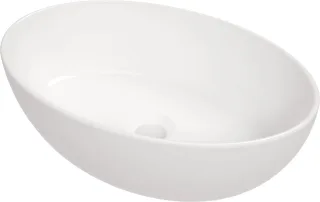 Neuesbad Serie 100 Keramik Aufsatzwaschtisch oval, 455x310mm, weiss glänzend NB1DECGA_6U4S1