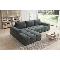 PROMETO Möbel Ecksofa Cento Couch L-Form,Sofa Links/Rechts Teddy-Bouclé, Web oder Cord-Stoff
