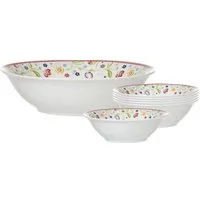 Ritzenhoff & Breker Schale Shanti Salatschalen Set, Porzellan, (1x Servierschale, 6x Beilagenschale, 7-tlg)