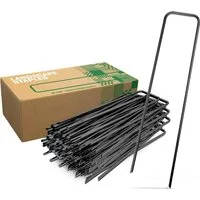 GardenGloss Bodenanker Erdanker aus Stahl Ø2.7mm - 150mm x 25mm zur Befestigung, (25-St), Spitze Enden