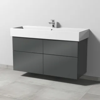 Sanipa 3way Waschtischunterbau zu Duravit Vero Air Waschtisch mit 2 Auszügen, Anthrazit-Glanz SF43679