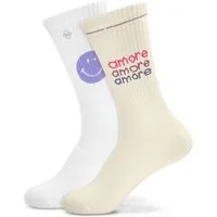 J.Clay Socken Set Purple Smile, Amore (2-Paar) Tennissocken