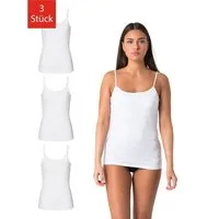 Elsie Unterhemd Damen Spaghetti Top (Packung, 3-St., 3er-Pack) Tank Top mit Verstellbarem Träger aus 95% Baumwolle Stretch Tanktop