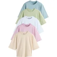 Next T-Shirt Relaxed Fit T-Shirts mit 3/4-Ärmeln, 5er-Pack (5-tlg)