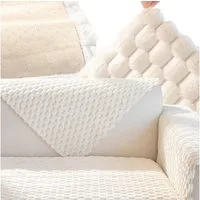 LA CUTE Tagesdecke Rutschfester Sofabezug Velours Weiß – Schutz & Komfort für Möbel., Rutschfester Sofabezug aus Velours, weich, schützend & pflegeleicht.