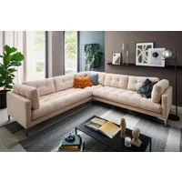 Trends by HG Wohnlandschaft Landau U-Form, in Cord-Stoff mit Metallfuß