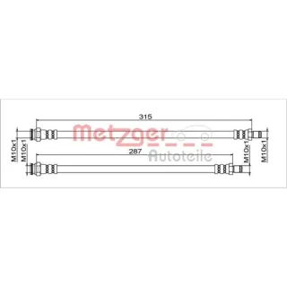 Metzger Bremsschlauch hinten Smart Fortwo