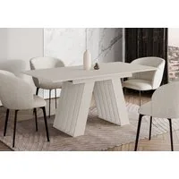 Home Collective Esstisch ausziehbar Tisch Küchentisch Esszimmertisch Ausziehtisch (Esszimmer Küche Wohnzimmer Esstisch erweiterbar), modernes Design mit A-Linien-Gestell, 120-160 x 80 cm Kaschmir