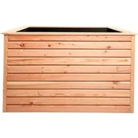Mega-Holz Hochbeet Mega-Holz Hochbeet Rhombus L aus Lärchenholz, 120 x 80 x 73 cm, witterungsbeständig, inkl. Pflanzfolie, vormontiert