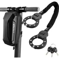 TLGREEN Kettenschloss E Scooter Schloss 6mm, Handschellenschloss (Hochsicherheits-Schlösser, 93cm, Fahrrad Schloss Diebstahlsicher), für E Scooter/Fahrräder/E-Bike/Motorrad/Kinderwagen