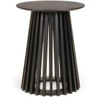 BURI Gartentisch Beistelltisch 50x40cm rund schwarz Couchtisch kleiner runder Tisch