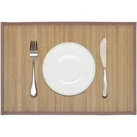 furnicato Platzset Bambus Tischsets 30 x 45 cm Braun, 6er Set, (1-St), Rutschfeste Platzdeckchen mit Polyester-Mullunterseite für den Tisch