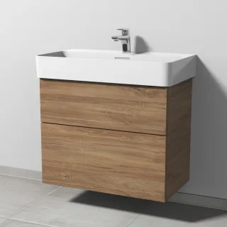 Sanipa 3way Waschtischunterbau zu Laufen VAL Waschtisch mit 2 Auszügen, Eiche-Kansas SM82359