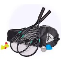 Apollo Speed-Badmintonschläger Badminton Schläger Set Kinder Speed Pro, (Set, inkl. Tragetasche, Federbällen, Schaumball und Hütchen), inkl. Tragetasche, Federbällen, Schaumball und Hütchen