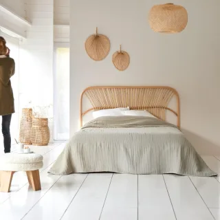 Kopfteil für Bett aus Rattan 160 cm Schlafzimmer Doppelbett Kopf