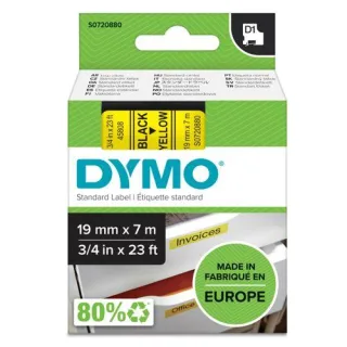 Dymo D1 Schriftband 19 mm x 7 m schwarz auf gelb 45808
