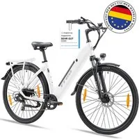 TTGO E-Bike Cityrad HZ-28TS 28 Zoll mit Aluminium-Tiefenrahmen und Gepäckträger, Kettenschaltung, Heckmotor, 720 Wh, Elektrofahrrad E-bikes Schaltwerk, Citybike mit Scheibenbremse