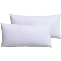 RIBECO Federkissen Kopfkissen-Set Laram, Kissen mit Daunenanteil, in 40x80 oder 80x80 cm, Füllung: 90% Federn, 10% Daunen, Bezug: 100% Baumwolle, 2-tlg.