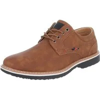 Coolwalk Herrenschnürschuh mit Profilsohle casual Schnürschuh (91917756) Blockabsatz Schnürer in Camel