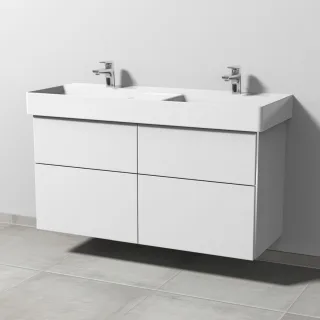 Sanipa 3way Waschtischunterbau zu Duravit Dura Square Waschtisch mit 4 Auszügen, Weiß-Soft BR42243