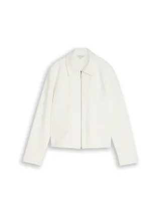 Tom Tailor - Regular Fit Jacke mit Reißverschluss whisper white - Gr. - L