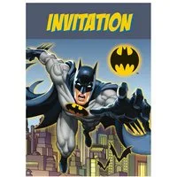 Unique Industries Inc. Einladungskarten Einladung Batman 8 Stk.