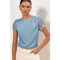 LIPSY T-Shirt Lipsy Top mit Tulpenärmeln, Regular (1-tlg)
