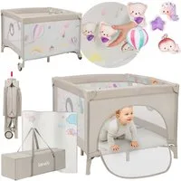 lionelo Laufgitter MILLE PLUS (Set mit Lernmatte und Tragetasche), Matratze/Spielzeug/Lernmatte/Reißverschluss-Eingang/Rollen
